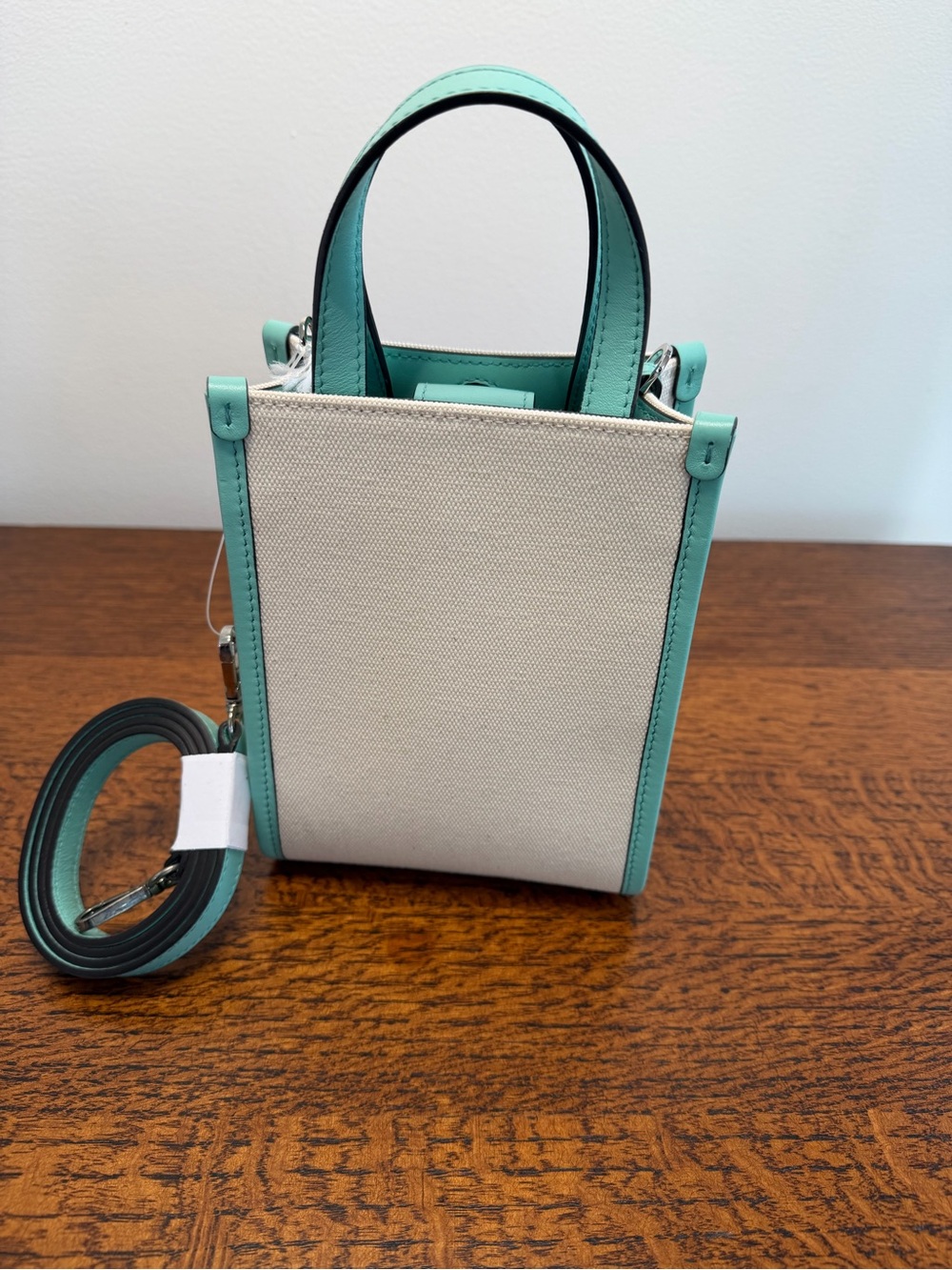 NWT Jimmy Choo Mini N/S Canvas Tote Crossbody w/Box,Dust Bag & Authenticity Card - Picture 4 of 12